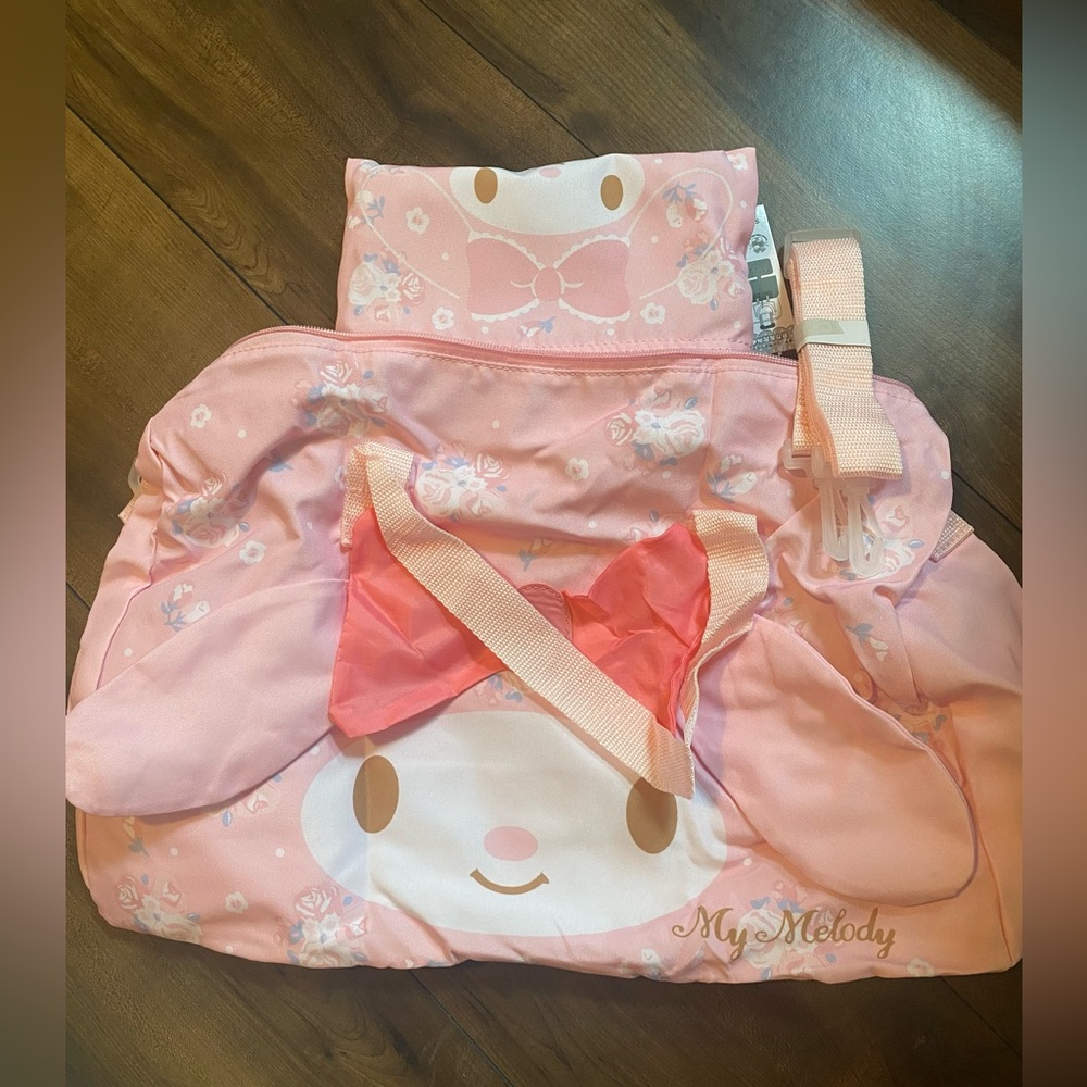 Sanrio My Melody Large Capacity Travel Duffel bag Luggage Duffle new pink